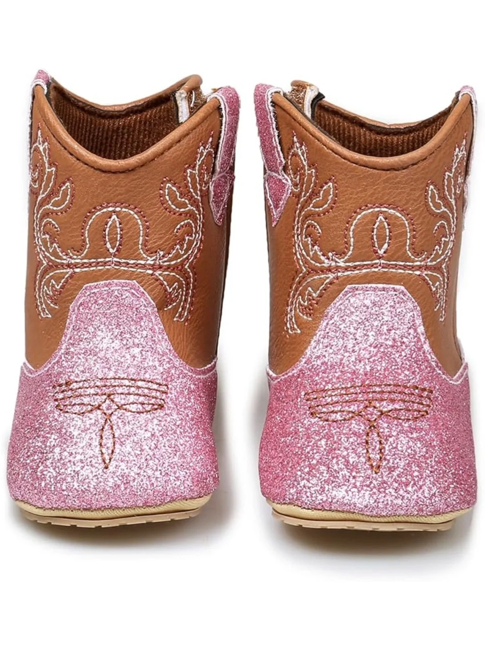 Girls Pink Glitter Cowboy Boots - Kids Western Shoes